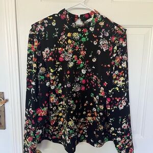 H&M Floral Black Blouse